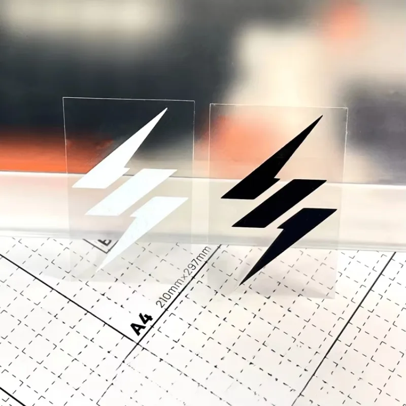 

White 3-Piece Lightning Pattern Sticker Waterproof Vinyl Decals for Car Motorcycle Decor