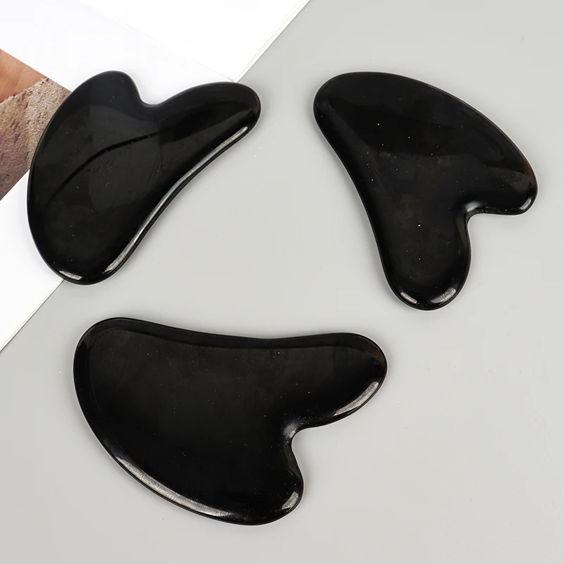 Black Obsidian Face Gua Sha Facial Tool Skin Care Massage Body Natural Jade Stone Guasha Massager Health Beauty Product