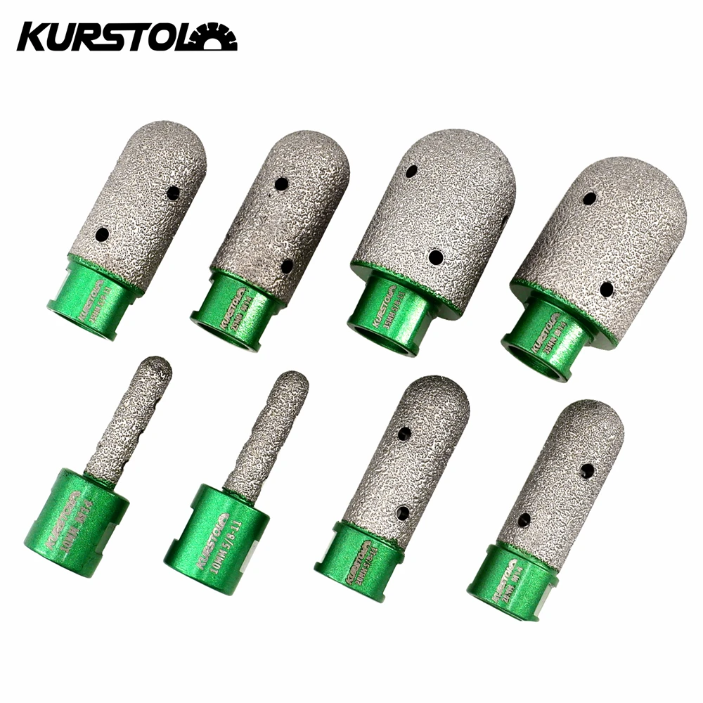 

KURSTOL Diamond Milling Bits 1pc 10/20/25/35mm 5/8"-11 Thread Shape Process Holes Ceramic Marble Granite Diamond Finger Bits