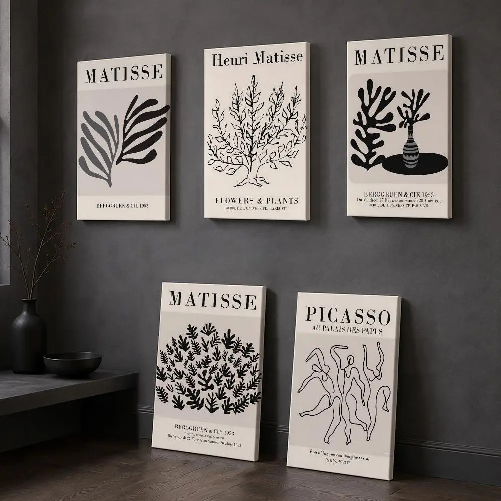 H-henri Matisse Framed Wall Painting Wooden Framed Canvas Poster Wall Art HD Waterproof Print Home Decor