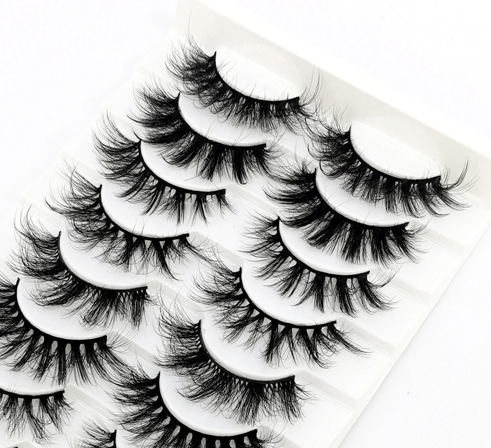 Lashes 10 Pairs 10-25mm Eyelashes 3D Faux Mink Eyelashes Long Lasting Fluffy Mink Lashes Dramatic Volume lashes Extension Thick