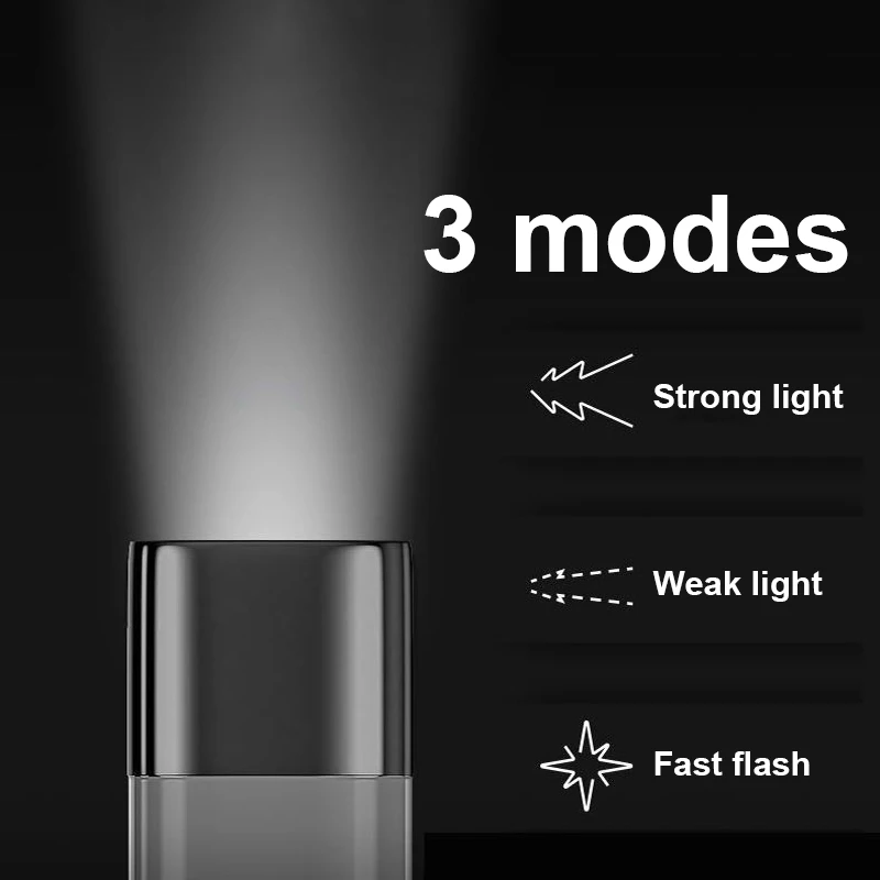 High Power Mini LED Flashlight 3 Mode Lighting USB Rechargeable Lamp Bright Small Flashlight Outdoor Camping Lighting Flashlight