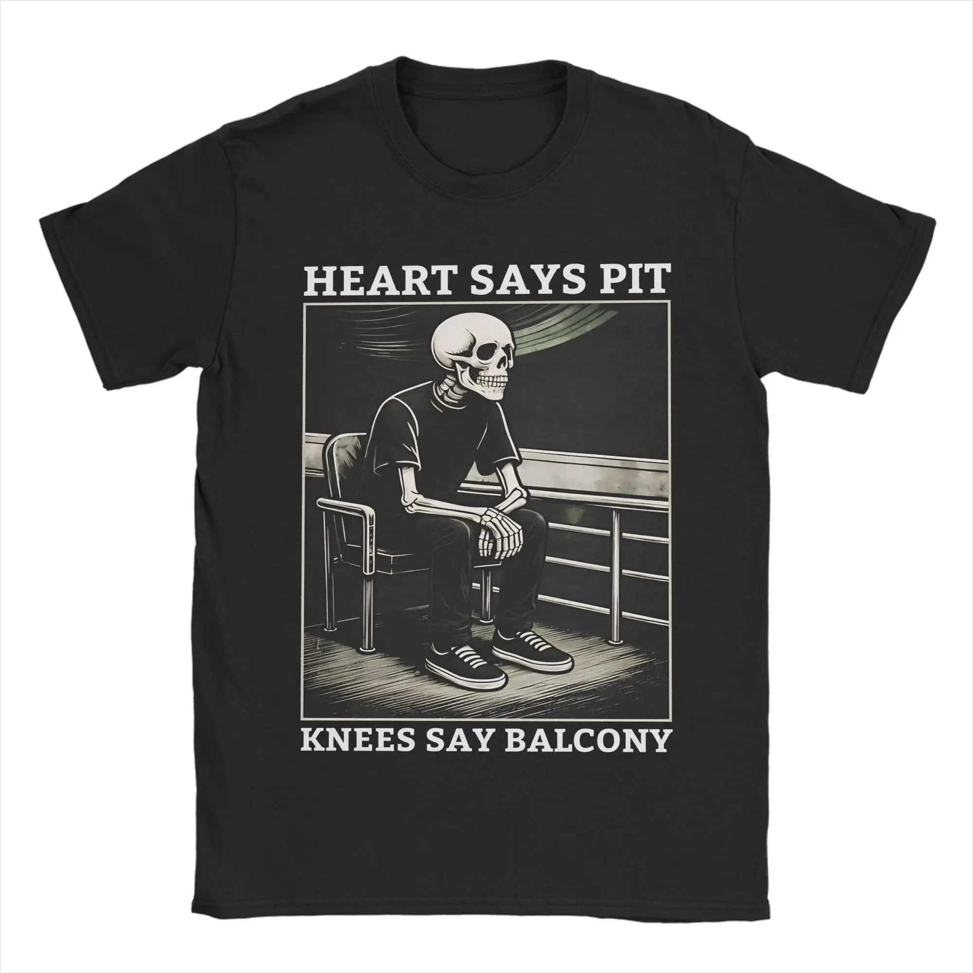 Men Women's Heart Says Pit Knees Say Balcony T Shirt  Pure Cotton Clothes Funny Short Sleeve Round Collar Tees Plus Size T-Shirt