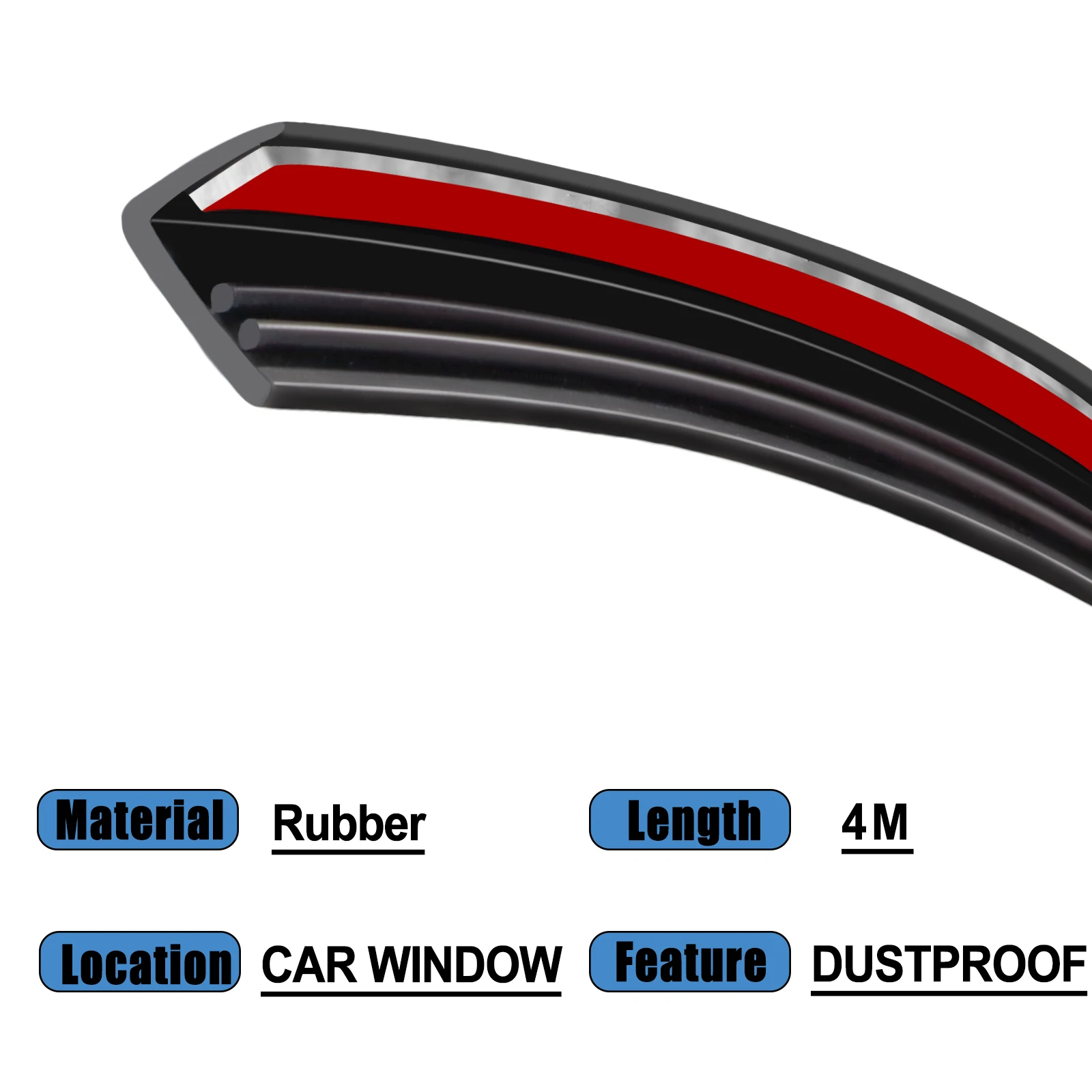 Car Window Seal Strip Car Auto Rubber Side Window Filler 7 Shape Weatherstrip Noise Insulation Car Accessories Protector Strips