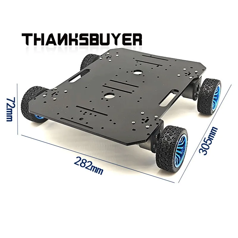 305 Series 12V 320RPM Encoder Motor 4WD Intelligent Car Chassis Single/Double-Layer Acrylic with Differential/Mecanum Wheels