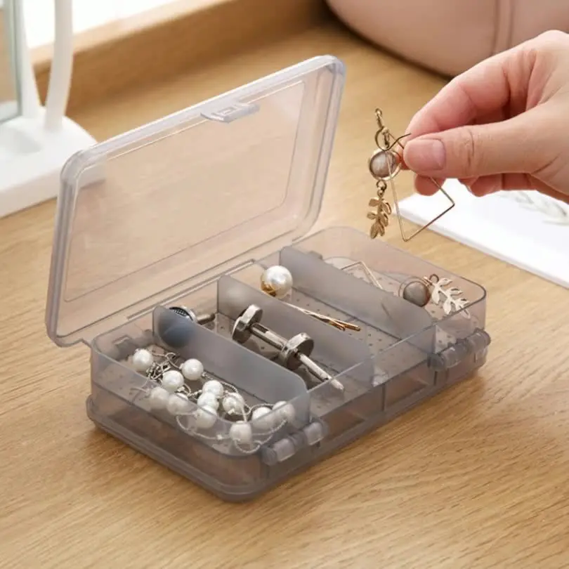 Double layer jewelry storage box - suitable for storing earrings, rings, necklaces and other jewelry