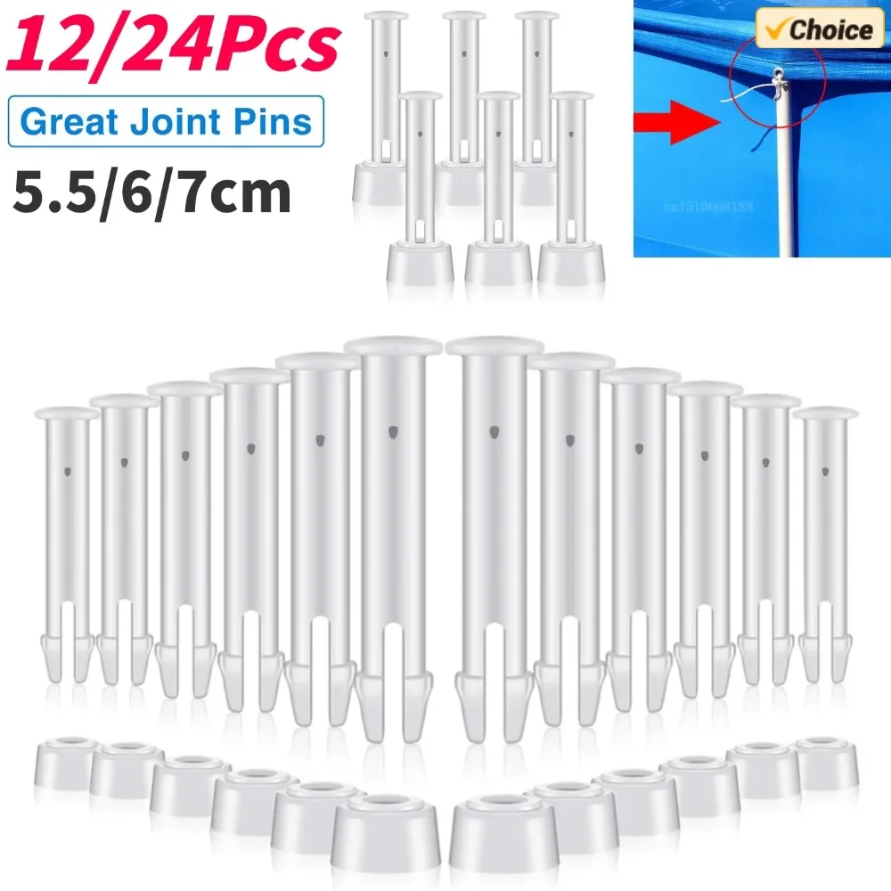 12/24Pcs Replacement Plastic Pool Joint Pins for Intex Round Metal Frame Pools with Rubber Seals Lock Set Swimming Pool Part