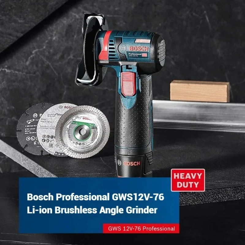 

New Bosch GWS 12V-76 Mini Grinder, Spindle Lock for Quick Disc Swaps, Durable Housing for DIY & Light Professional Use