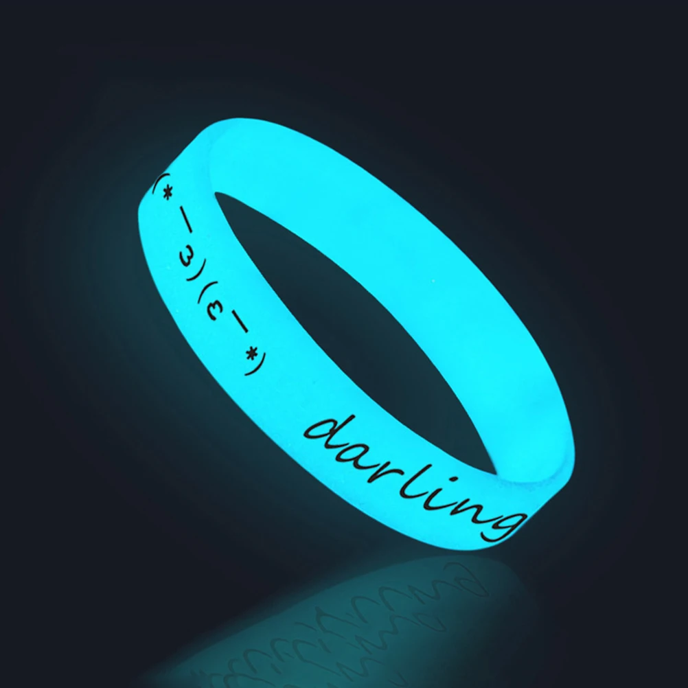 

25pcs Luminous Wristbands Silicone Glow In Dark Bracelets Custom Bands Party Favors For Fitness Sports Carnival School White