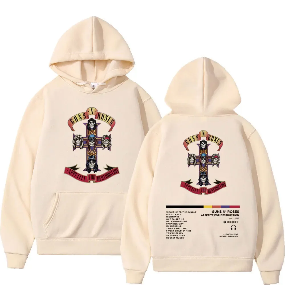 Guns N Roses Band Accessory for Destruction Printed Hoodie Rock Hip Hop Trendy Sweatshirt Gothic Fashion Hoodie unisex