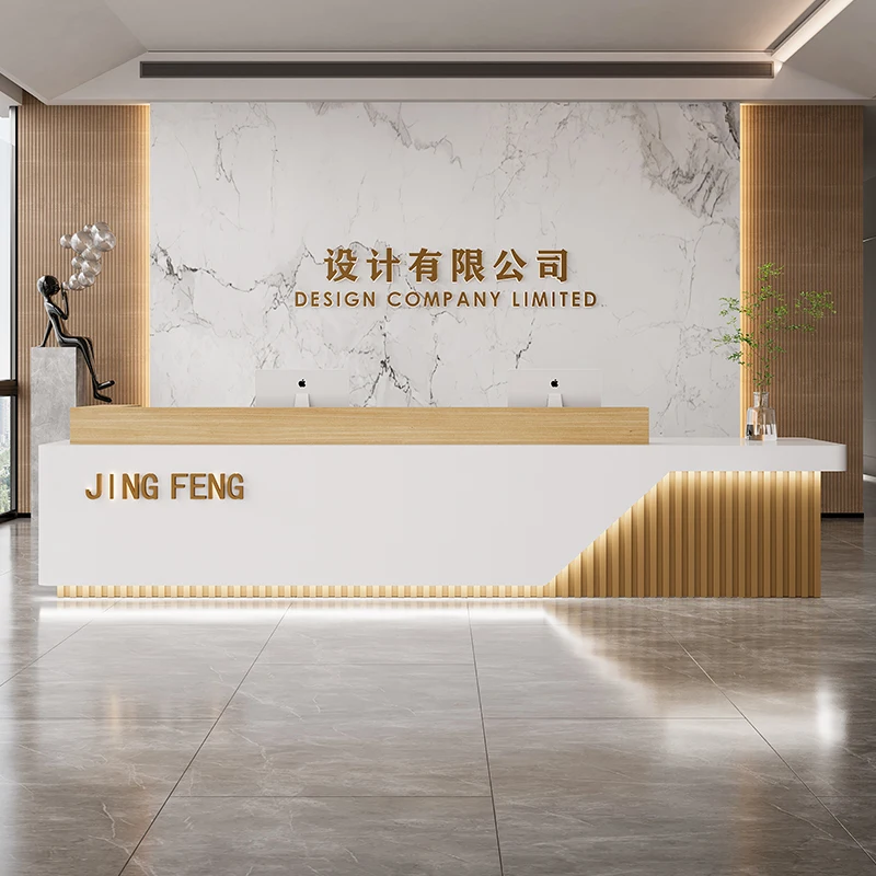 

Reception Commericial Desks Luxury Customer Design Checkout Business Table Welcome Cash Register High Quality Bureau Furniture