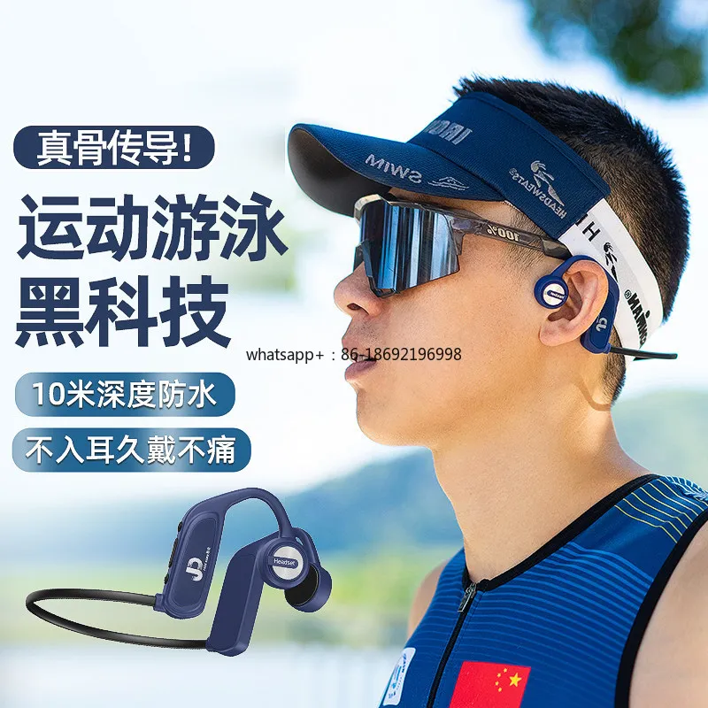 Focusing Bone Conduction Bluetooth Headset Not in The Ear Wireless Sports Waterproof Riding Swimming Running