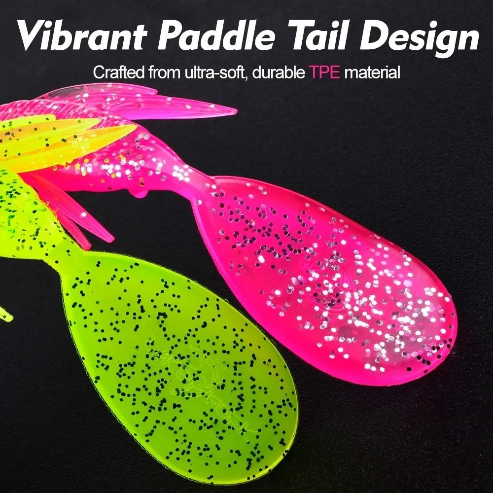 16pcs 16Pcs Set Soft Fishing Lures 8Pcs Per Bag 9CM Length Silicone Fishing Baits Body Tentacle Flat Tail Swing Swim Action