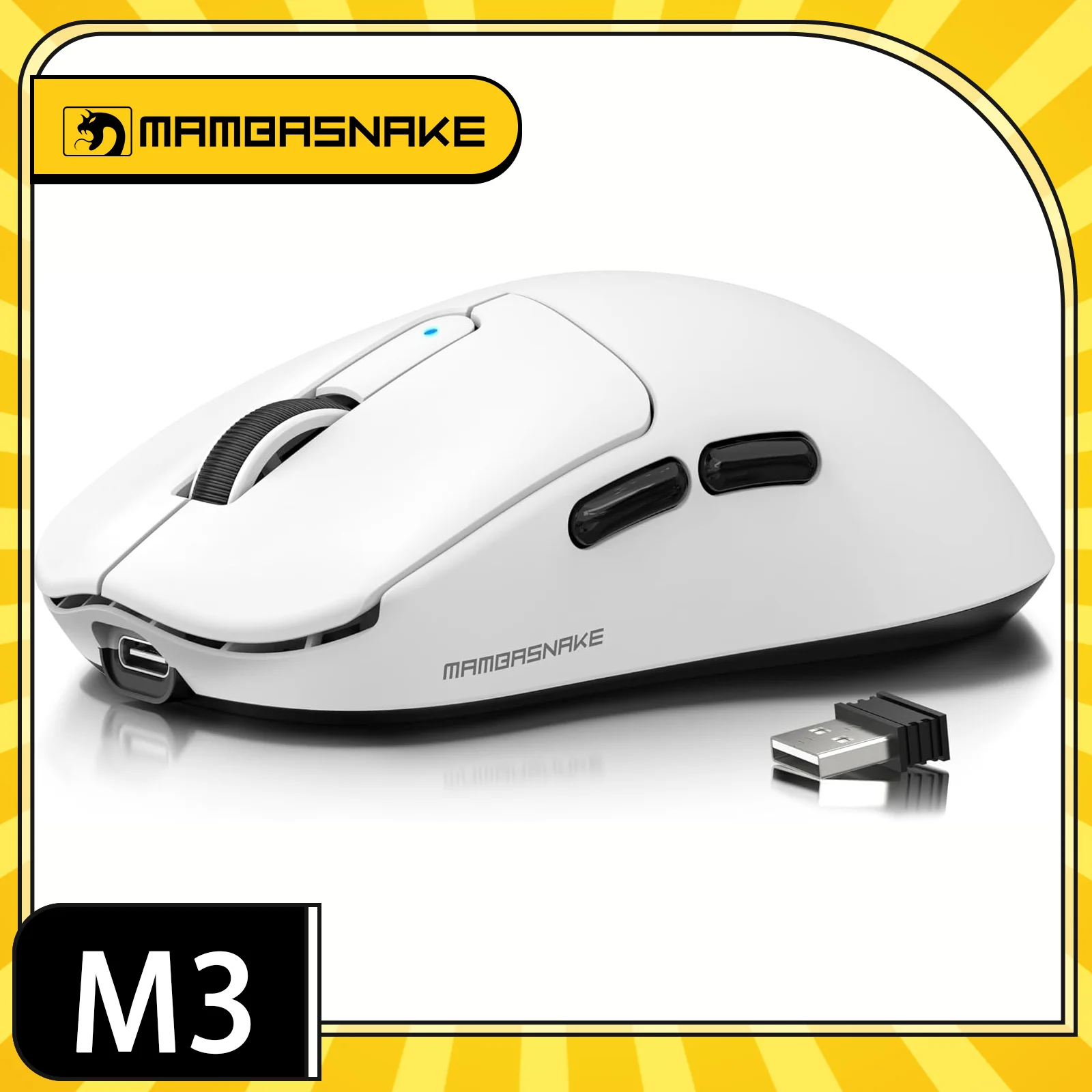MAMBASNAKE M3 Wireless Gaming Mouse,40K DPI,39g Lightweight Gaming Mouse,PAW3395PRO Optical Sensor