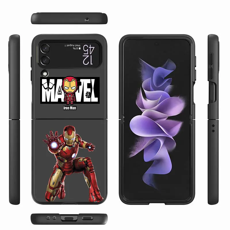 Etui na telefon Samsung Galaxy ZFlip5 Z klapką 3 5G ZFlip Z klapką 4 Flip4 Flip3 zflip Marvel Deadpool Spiderman czarna obudowa