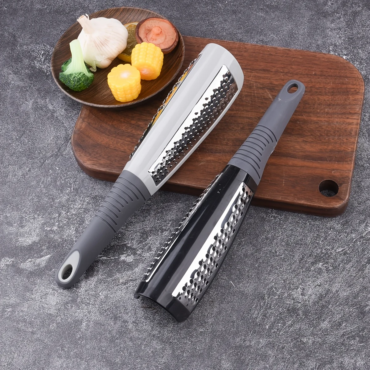 2026 NEW Stainless Steel Double-sided Grater Multifunctional Cheese Grater Potato Loofah Grater Kitchen Gadget Non-slip Handle