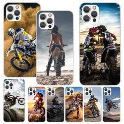 Motocross Motorcycle Dirt Bikes Phone Case For iPhone 17 16 15 14 13 12 11 Pro Max Mini Plus Air 7 SE 8 Soft Silicone Print Shel