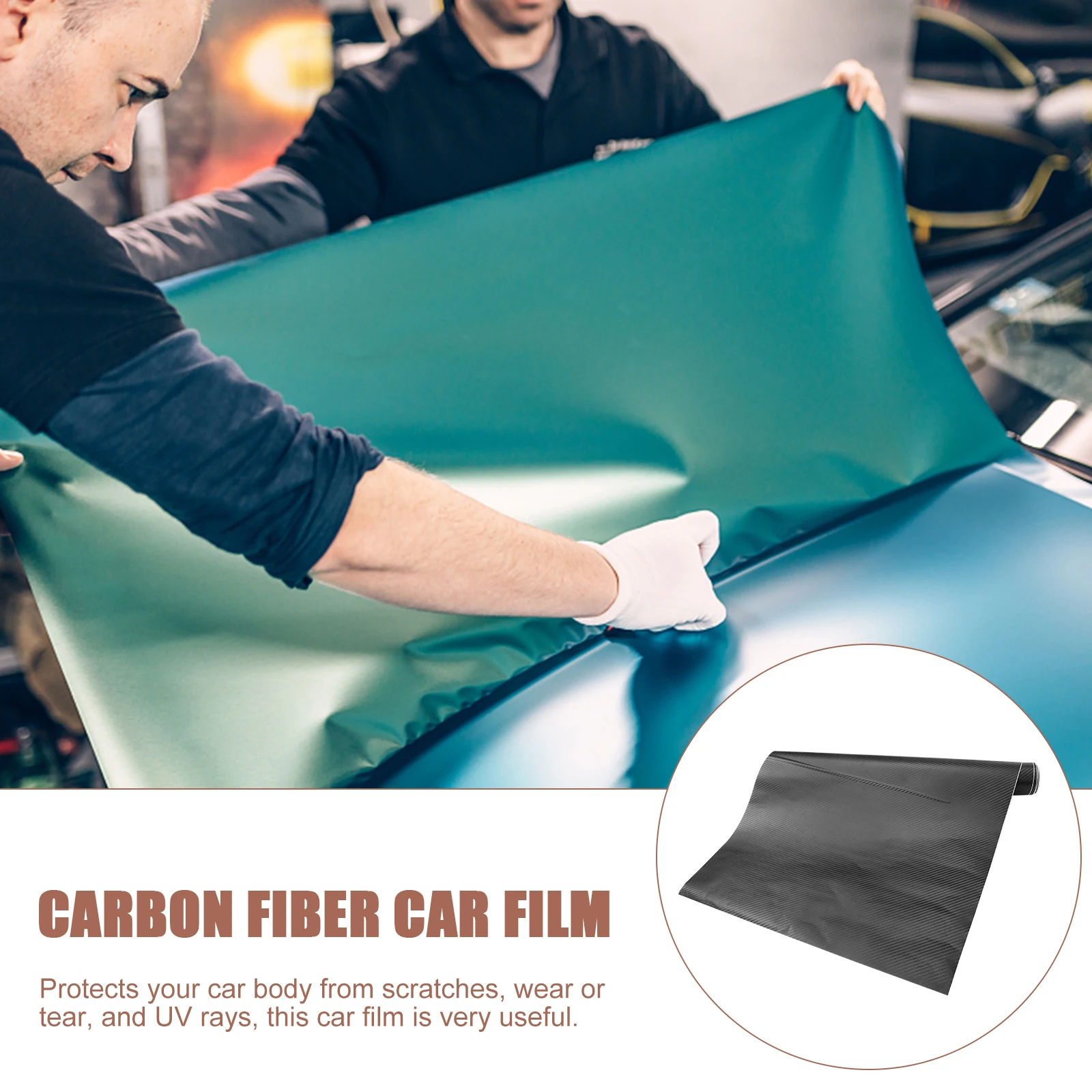 

1 Roll Carbon Fiber Car Film Imitation PVC DIY Scratch Resistant Durable Self Adhesive Decal Carbon Fiber Sticker