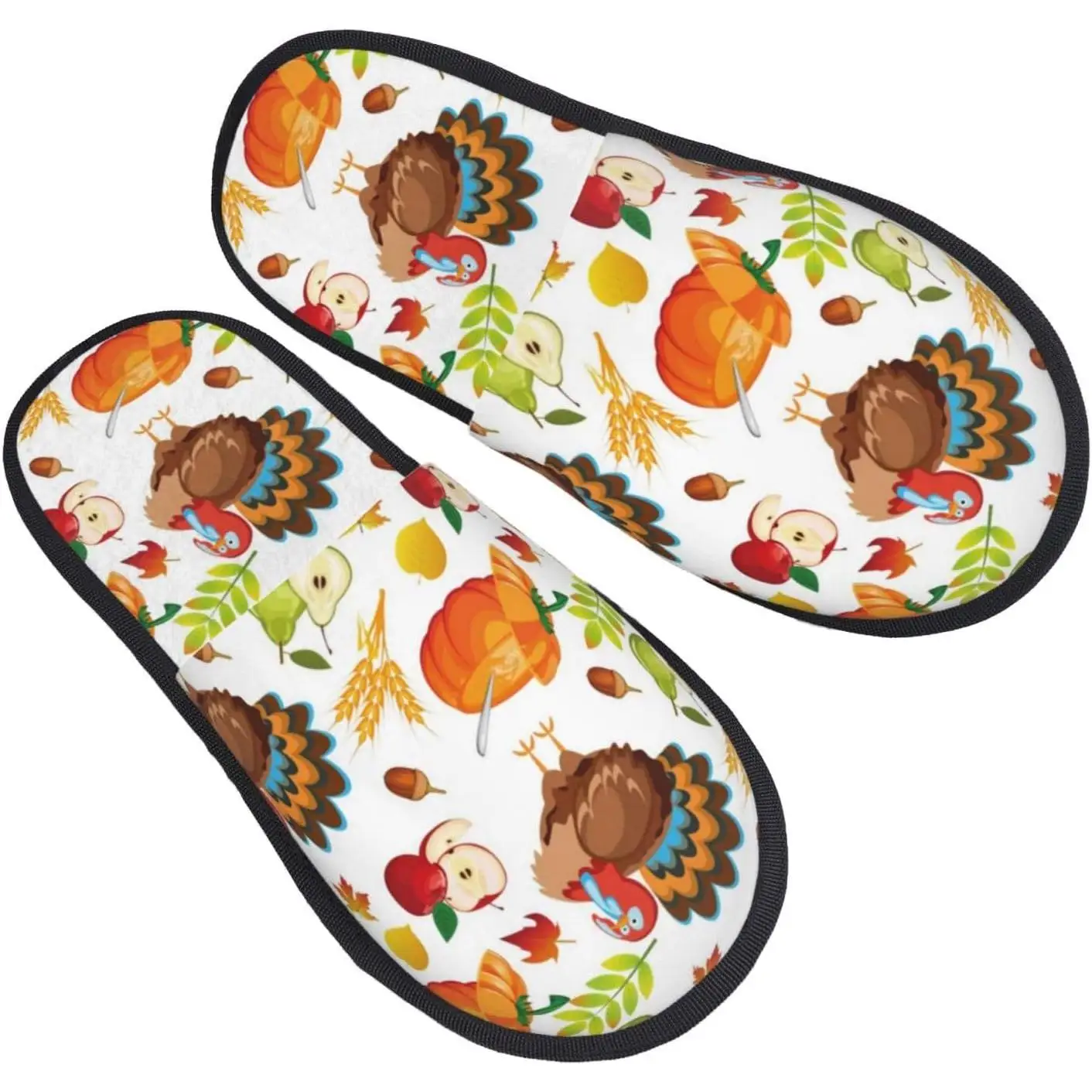 

Женские нечеткие тапочки, теплые меховые тапочки на День Благодарения, Турция, нескользящие зимние домашние и уличные плюшевые домашние тапочки без шнуровки