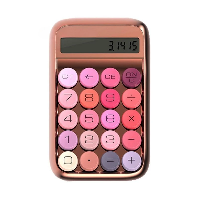 

Rose Gold Keyboard Mouse Calculator Finance Office Fashion Creative Mini Portable Mechanical Shaft