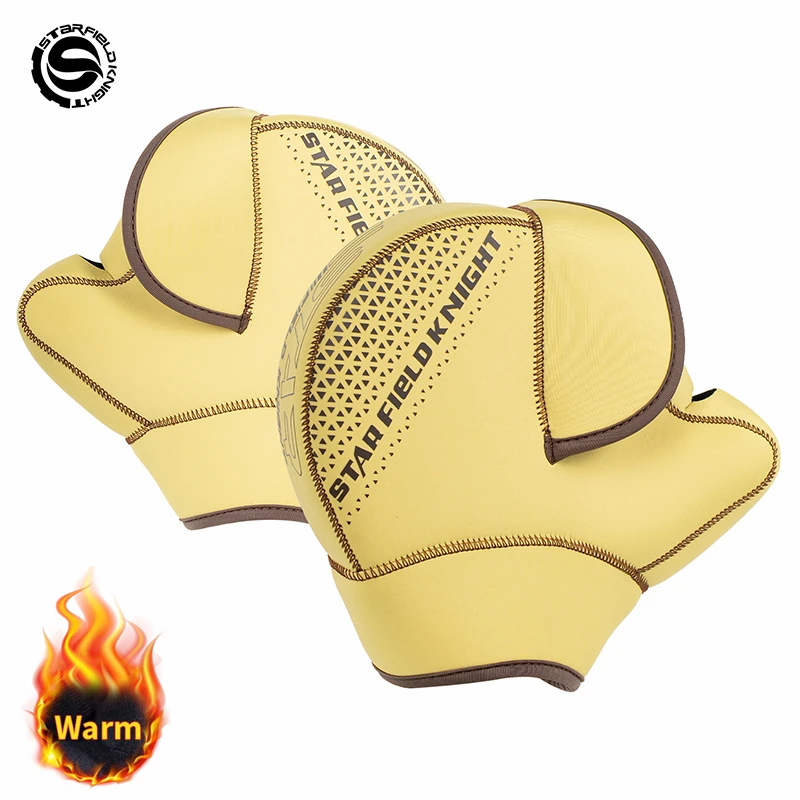 SFK Yellow Motorcycle Cycling Handlebar Mitts Muffs Gloves Grip Cover Winter Warm Windproof Rainproof Snowproof Riding Equipment