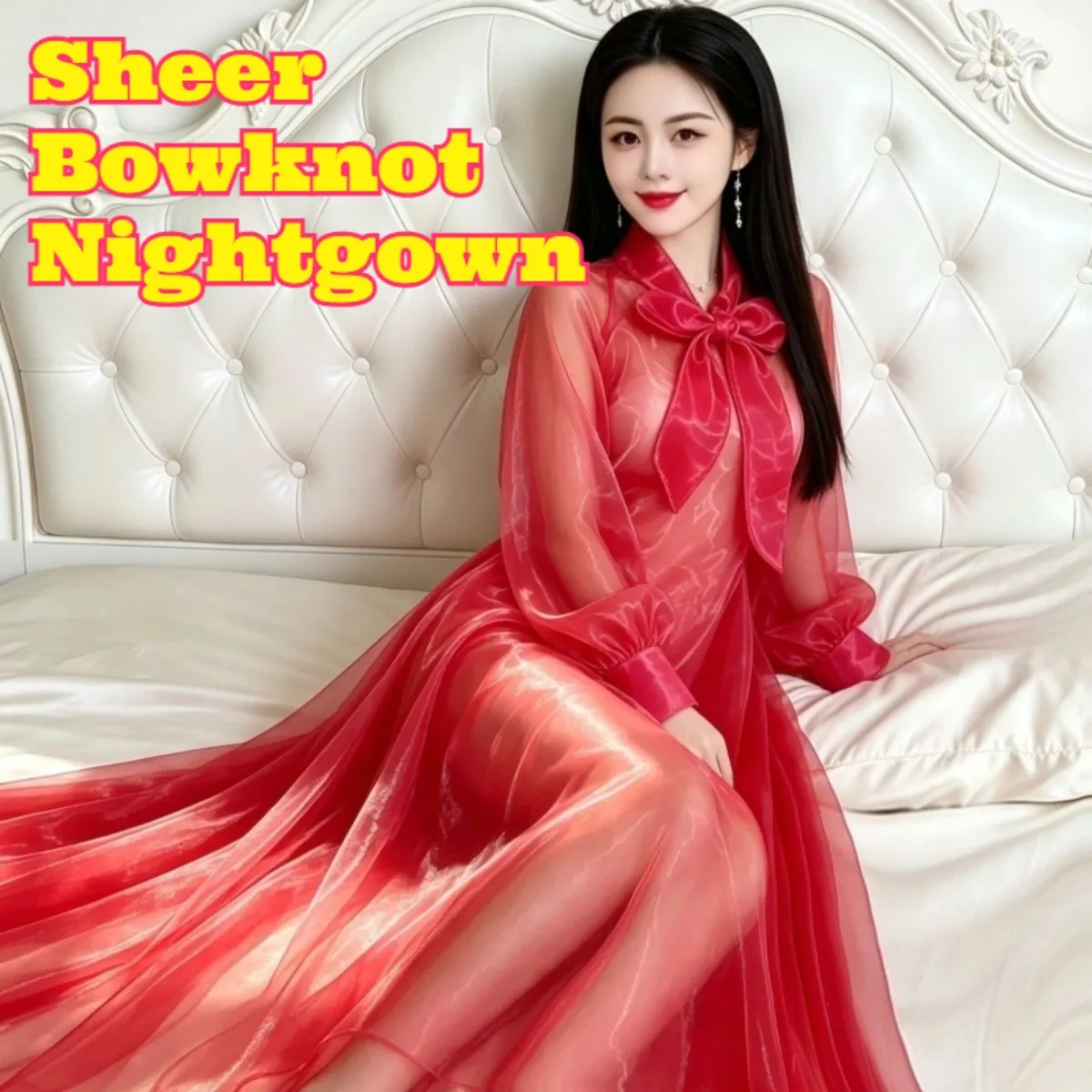 robe-de-nuit-transparente-a-nœud-pour-femme-chemise-de-nuit-romantique-en-dentelle-francaise-pyjama-leger-en-maille-transparente-colore-et-fluide-pour-la-maison