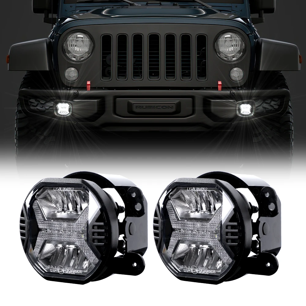 1 Pair 4 Inch LED Fog Lights LED Front Driving Foglight For Jeep Wrangler TJ LJ JK Dodge Journey Car Led Lights Bumper Headlight