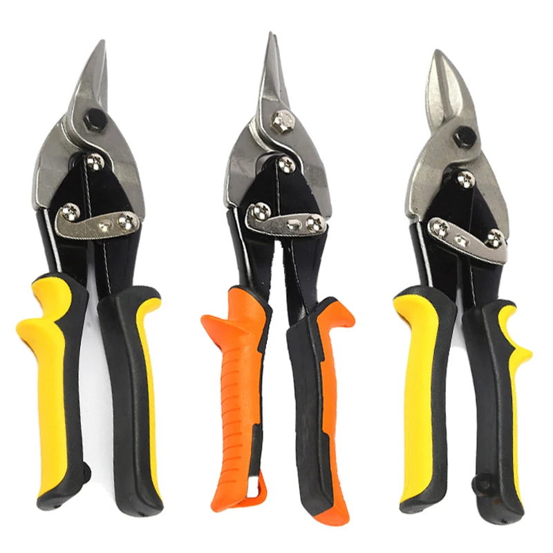 Aviation Scissors Set Tin Scissors Left and Right Straight Scissors Heavy Duty Metal Cutter For Cutting Sheet Metal Hand Tools