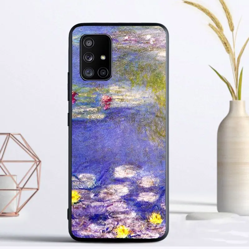 Monet Garden Lotus Phone Cover For Samsung Galaxy A55 A54 5G A24 A52 A12 A13 A14 A23 A53 A32 A22 A34 A41 A42 A33 A20E A40 Cases