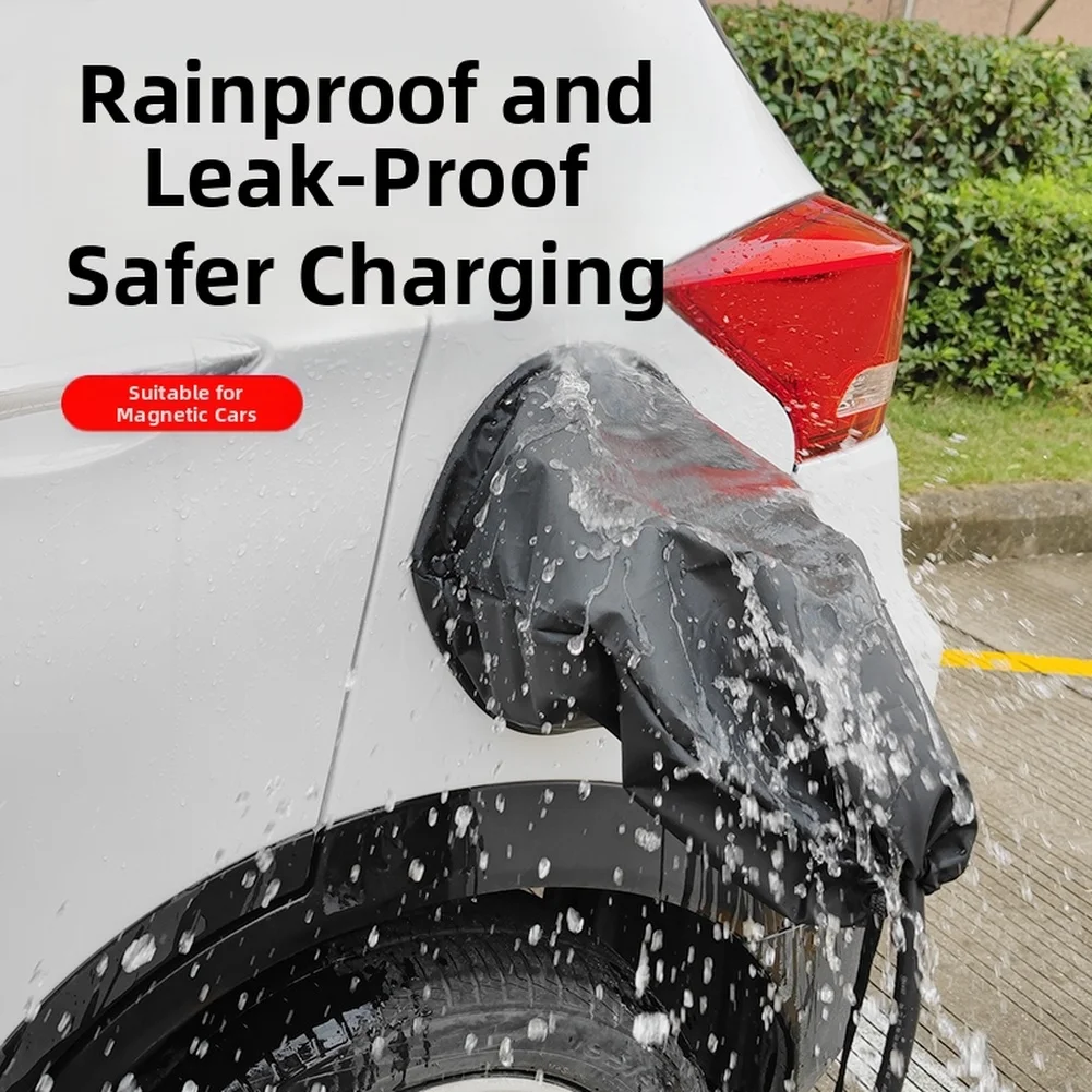 

Magnetic Car Charging Port Rain Cover Oxford Fabric Charger Port Cover Waterproof Snowproof Protector For Electric Vehicles