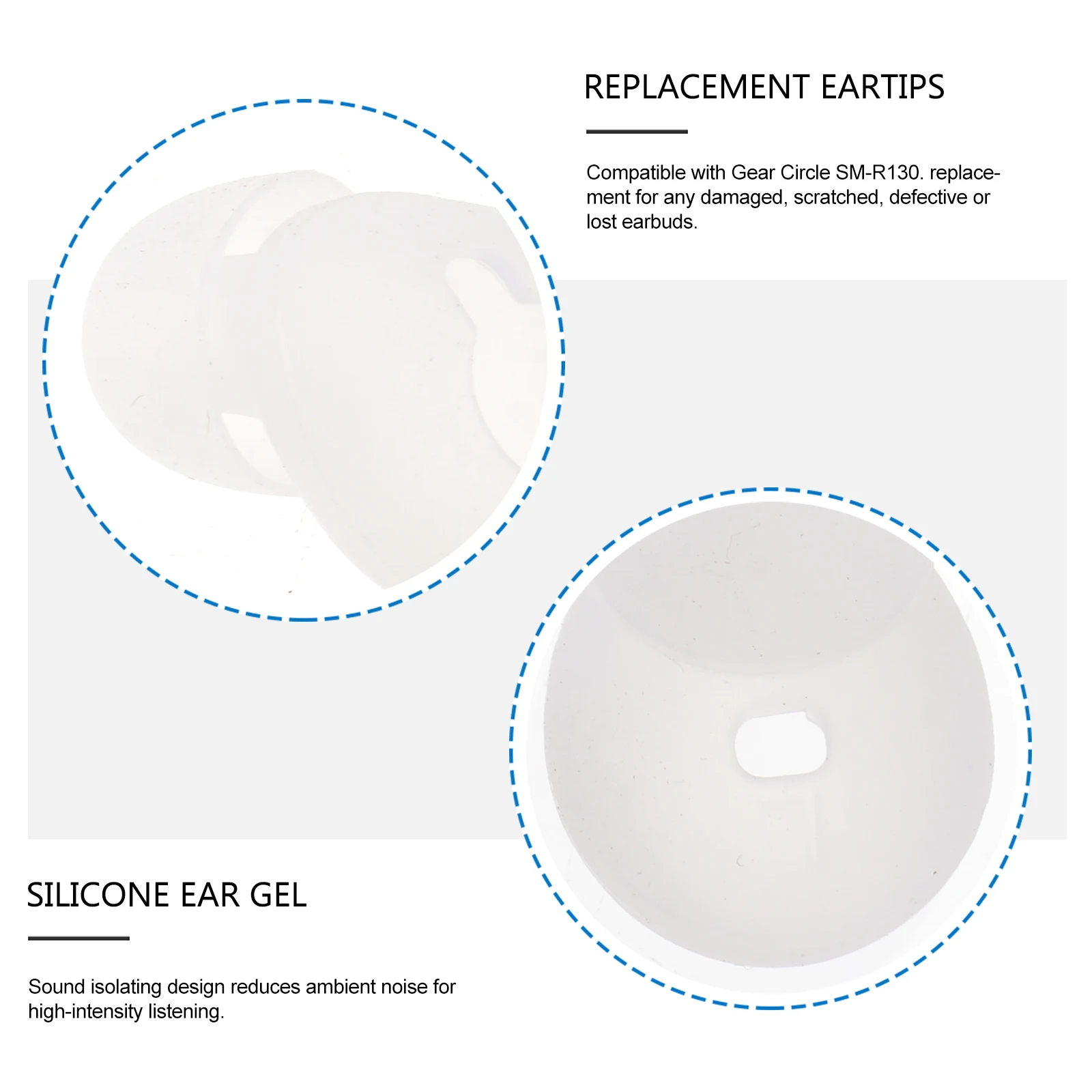 

Headset Cover Silicone Replacement Ear Gel For Sm-R130 Transparent Anti-Slip Earpads Reusable Washable Comfort