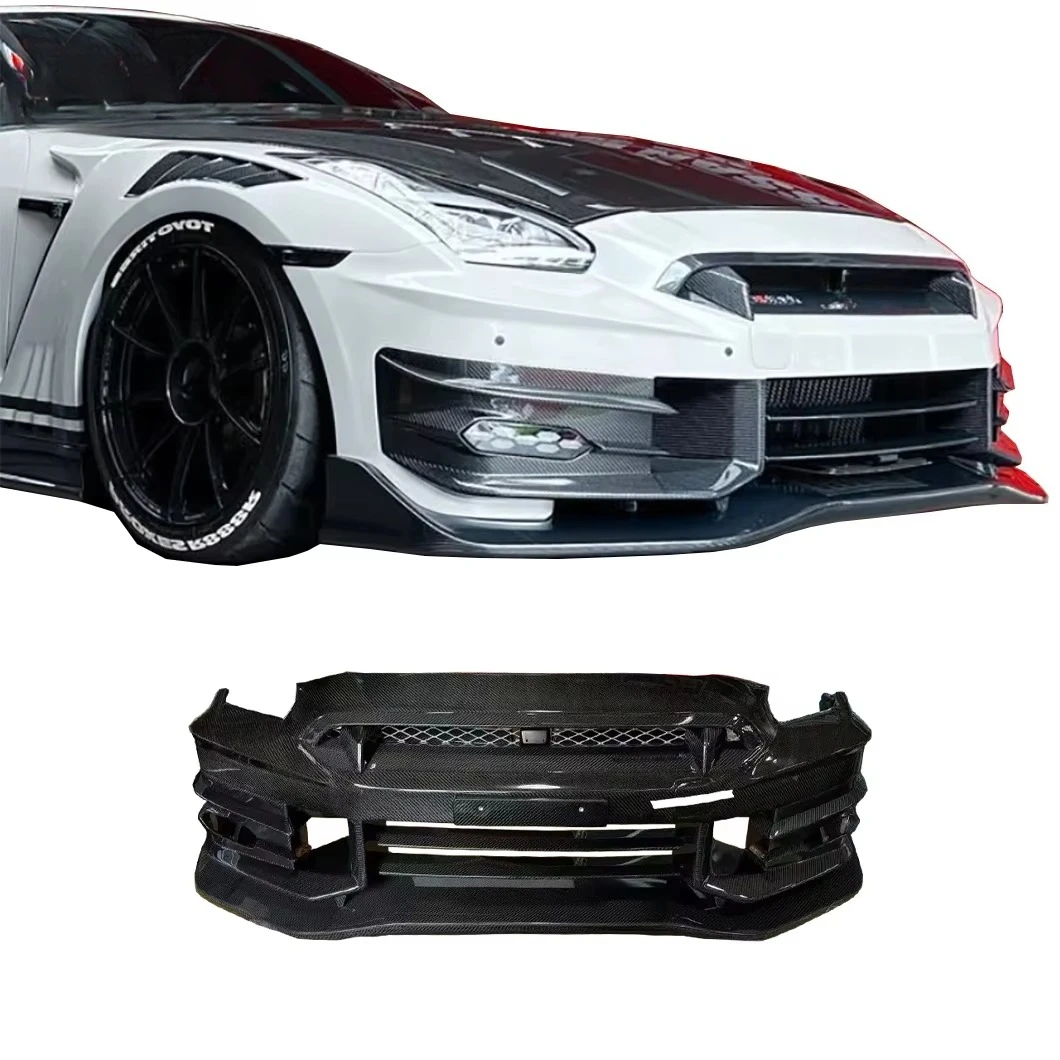 

High Quality Full Dry Carbon Fiber Front Bumper for Nissans GTR R35 TopSec Style Bidy Kit