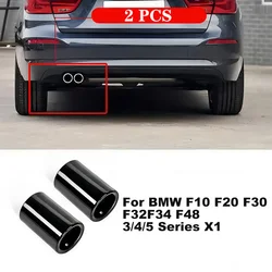 Silenciador de escape sin vapor para coche, 2 piezas, tubos de punta, revestimiento de garganta trasera modificado para BMW F10, F20, F30, F32, F34, F48, accesorios