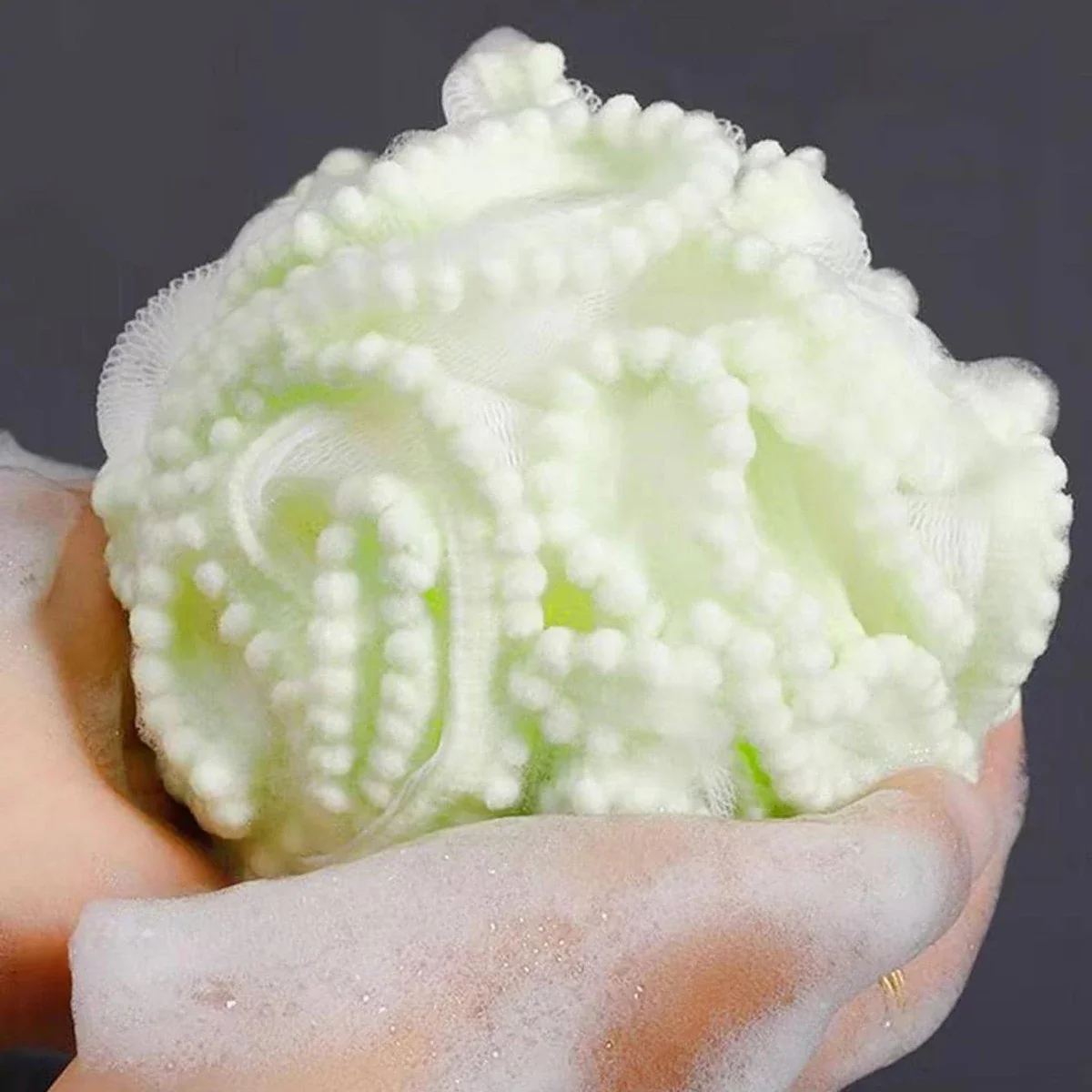 قطعة واحدة من كرة الاستحمام باللؤلؤ، منشفة حمام من الدانتيل، منشفة حمام ناعمة على شكل فقاعات، مناديل حمام