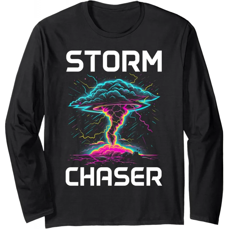 

Storm Tornado Chaser Meteorologist Long Sleeve Boys and Girls Sweatshirt Black