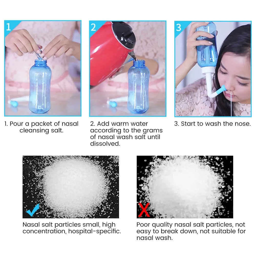 30pcs Nose Care Nasal Wash Nose Cleaner Salt Allergic Rhinitis Children Cleaning Nose Protector Cleanser Nasal Irrigation Salt