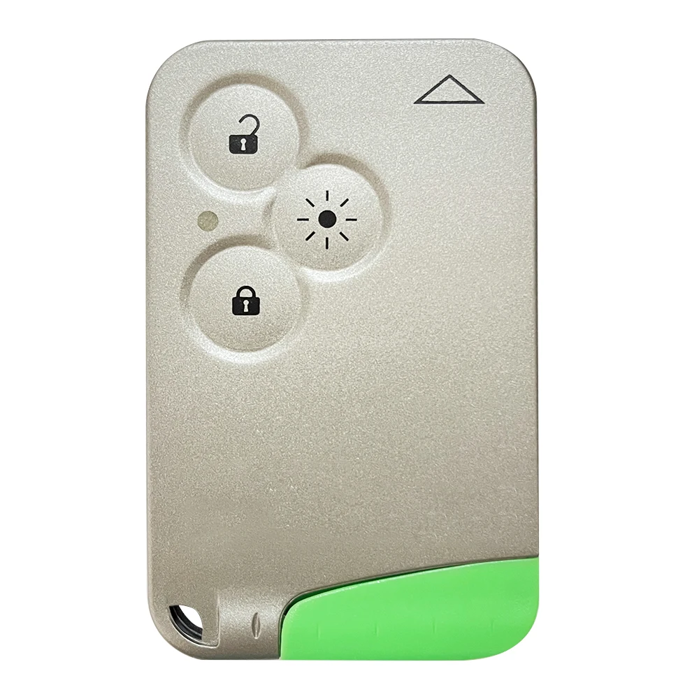 XNRKEY 3 Button/Lighting Button Remote Card Shell for Renault Laguna Card Key Shell with Green Blade Without Words Without Logo