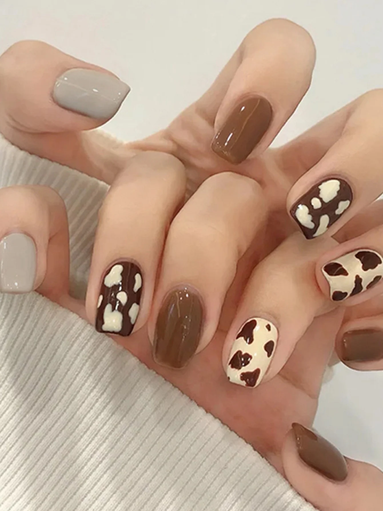 Leopard Pattern False Nails Comfortable Wearing Charming Nails for Fingernail DIY at Home