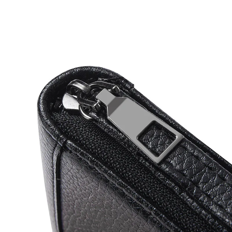 Carteras Vintage para hombre, bolso largo de cuero PU, tarjeteros de mano cerrados con cremallera, cartera práctica duradera de alta calidad