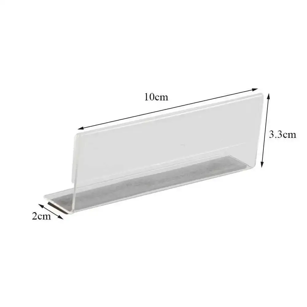 10Pcs Magnetic L Acrylic Sign Holder Shelf Edge Talker Mount Card Price Label Holder Strip Stand Tag | Loripos