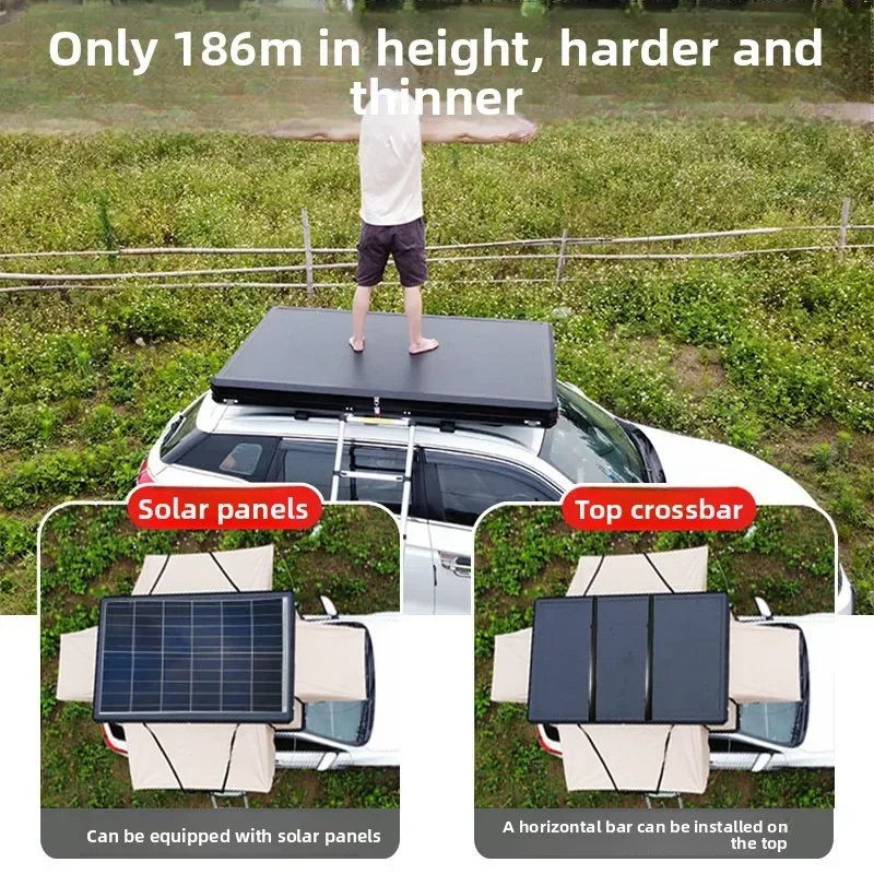 Automobile aluminum alloy roof tent hardtop SUV automatic load sunroof in and out universal rainproof thickened