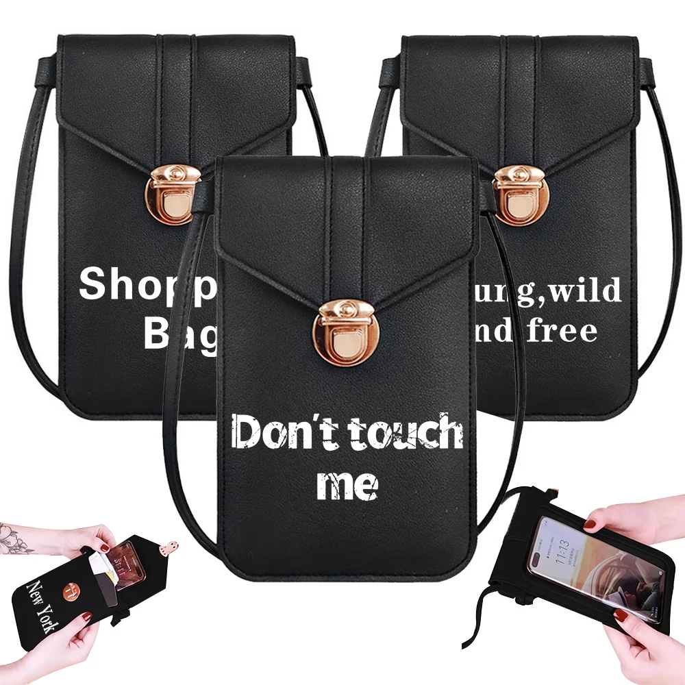 Touch Screen Mobile Phone Bag for Women Crossbody Bags Wall Print Purse Large Capacity Messenger Bags Fashion Tote Bags Leisure