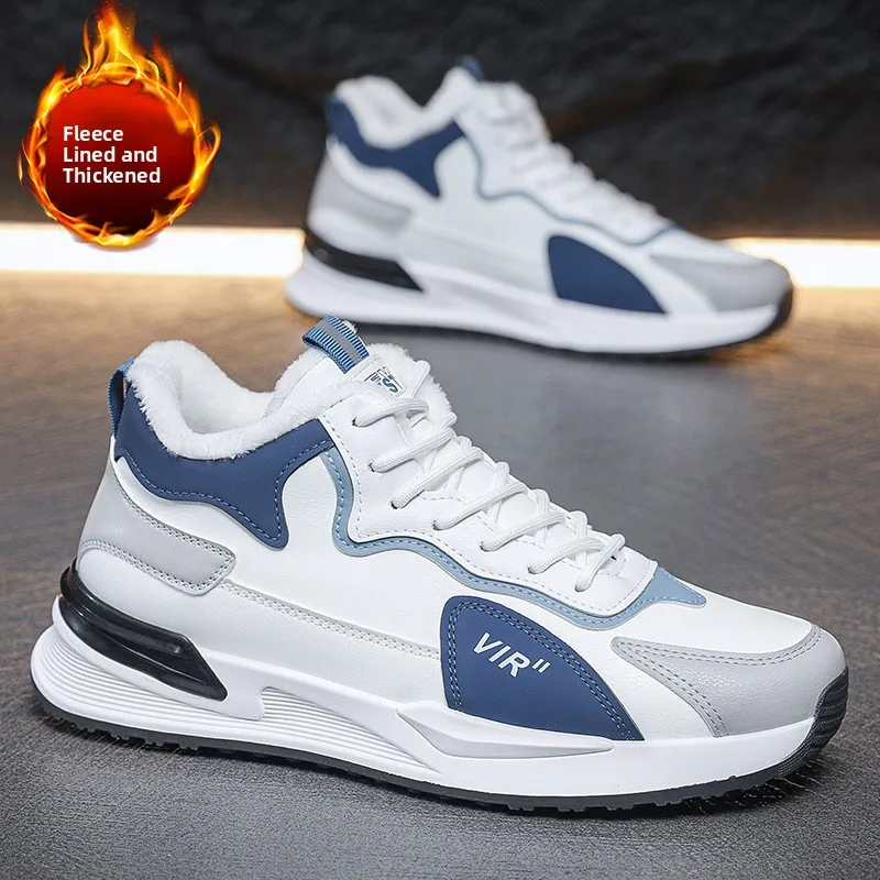 

Мужские модные универсальные повседневные спортивные туфли на флисовой подкладке, теплые хлопковые туфли, трендовые белые туфли, китайский бренд, летний сезон