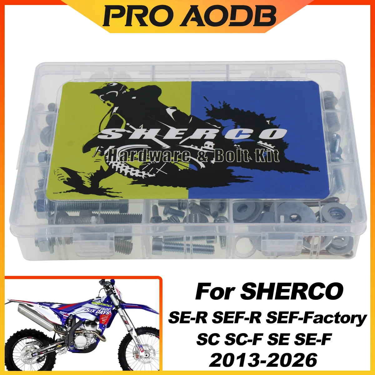 

Комплект крепежных элементов для мотоциклов SHERCO SC SCF SE SEF SER SEFR: полный набор саморезов и болтов, универсальный, 2013-2026 гг.