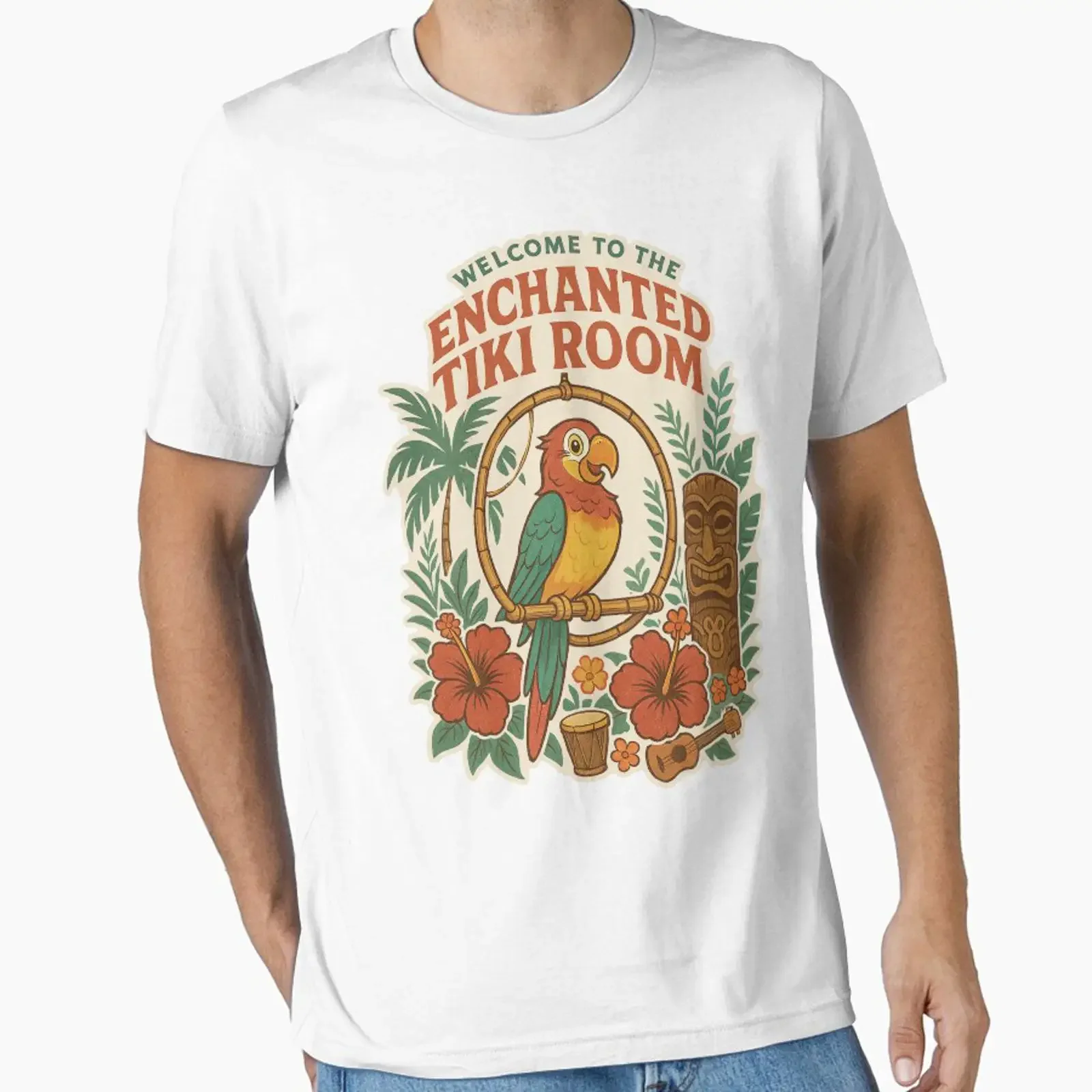 Enchanted Tiki Room inspired vintage artwork themed design designed and sold by CinematicM vintage Washed designer clothes