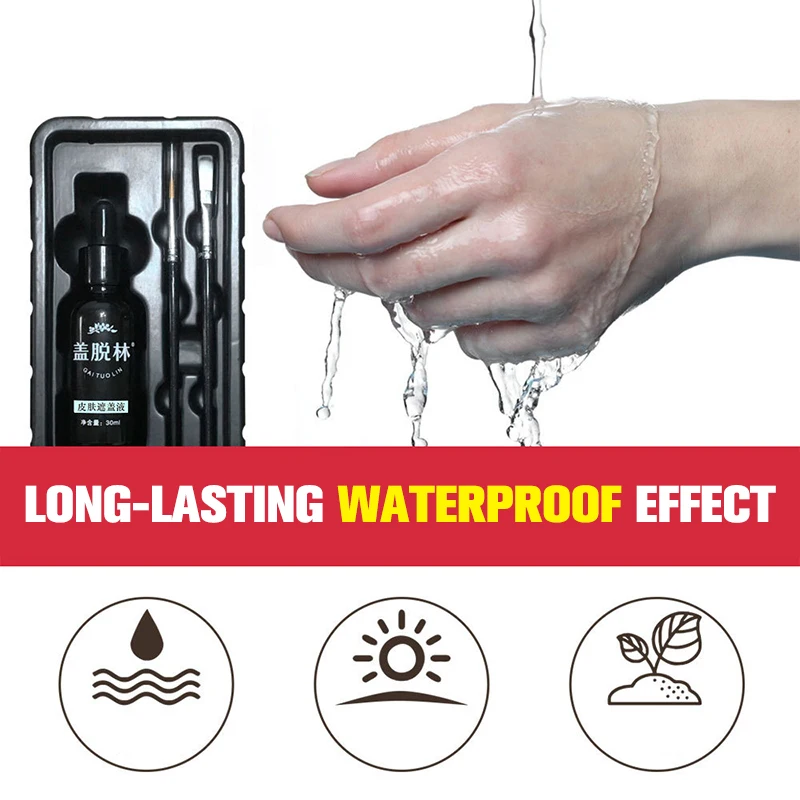 30 مللي Leukoderma تغطي السائل مقاوم للماء المخفي كريم السائل النساء الرجال الوجه تغير لون الجلد البهاق بقع ماكياج