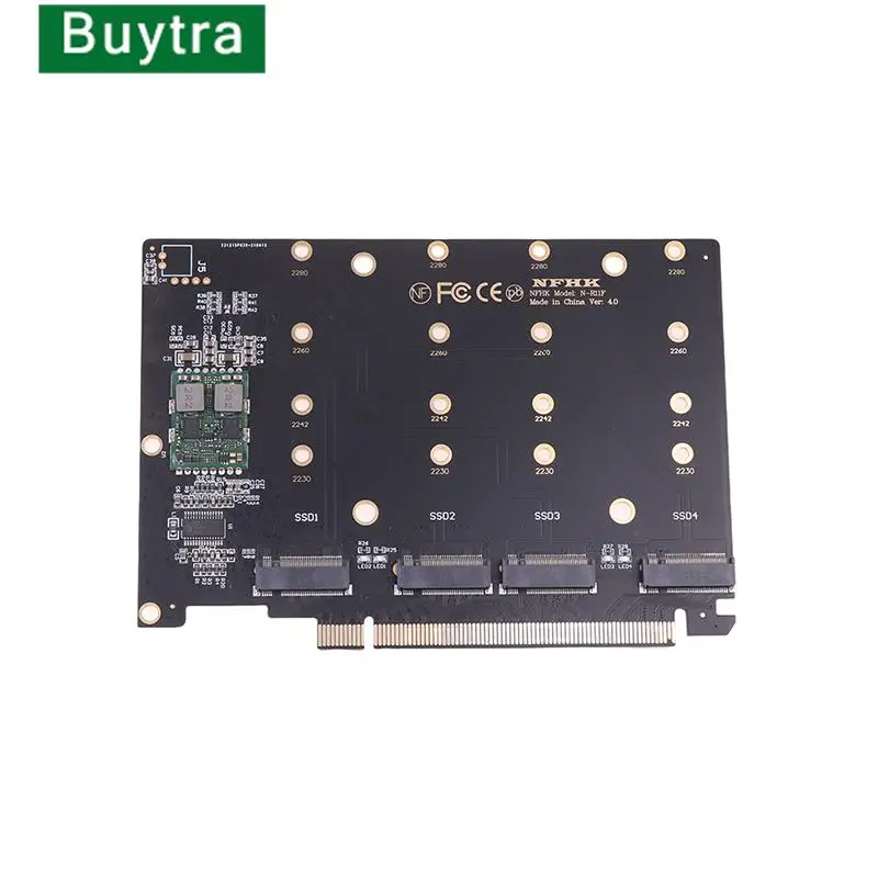 

4 Port NVMe to PCIE Adapter Card M.2 NVME to PCIe X16 Adapter 4X32Gbps M Key Hard Drive Converter Reader Expansion Card
