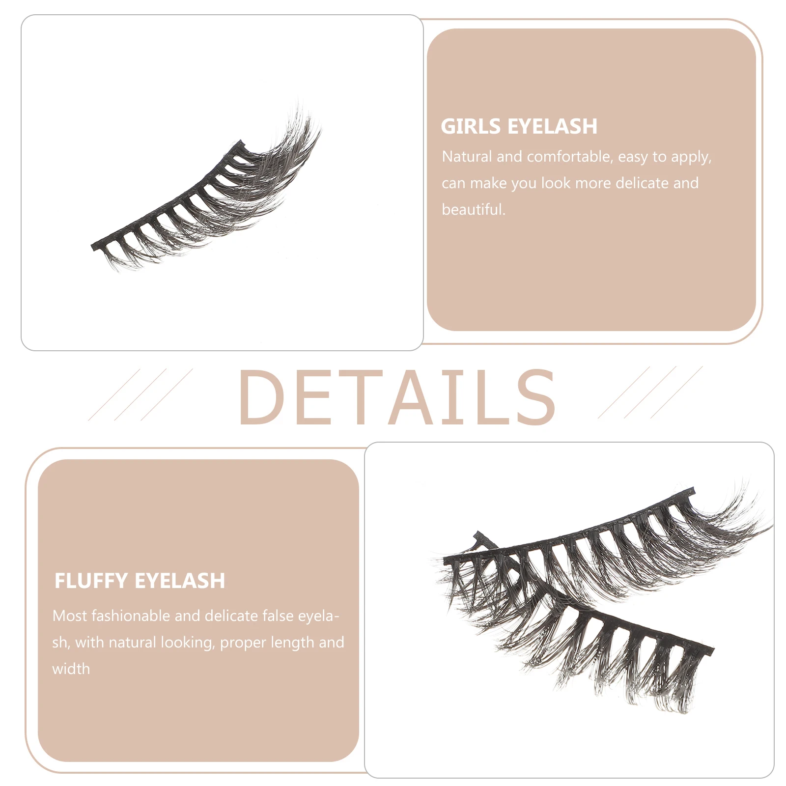

Fake Faux Lashes Lashes Natural Dense Strips Chemical Fiber Women Eyelashes Natural Look Wedding Daily Use