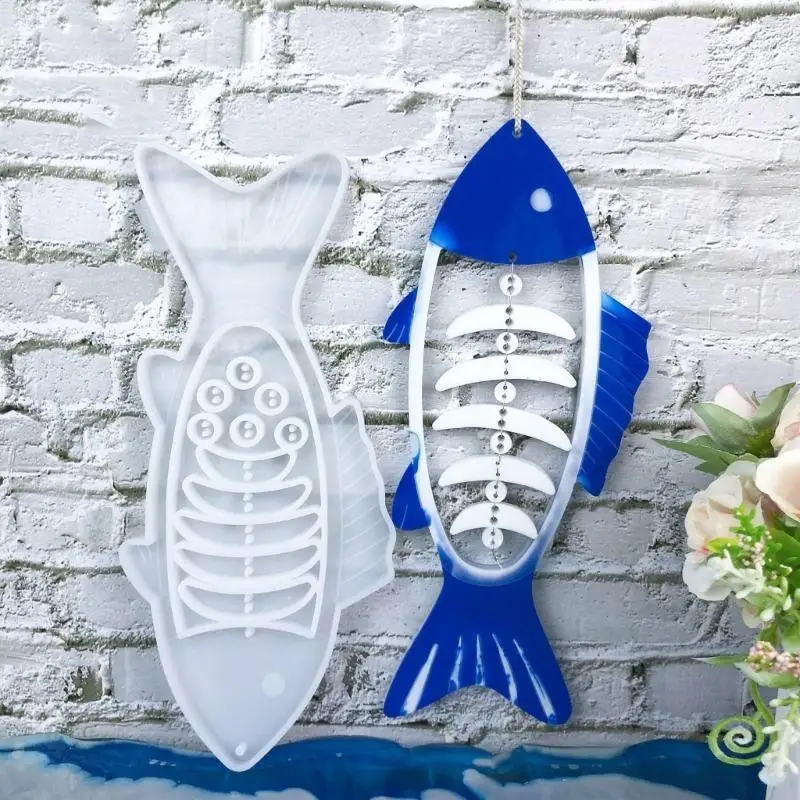 

N2UE силиконовая форма для подвески в виде рыбьей кости, инструмент для изготовления ювелирных изделий, формы для эпоксидной