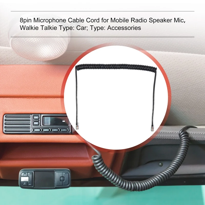 Cabo de microfone para Icom, rádio móvel Speaker Mic, HM-98, HM-133, HM-133V, HM-133S, DTMF para IC-2200H, IC-2800H, V8000, XQF, 8Pin